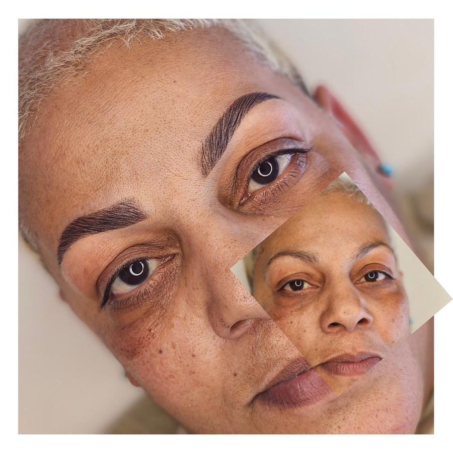 Powder brows, before and after