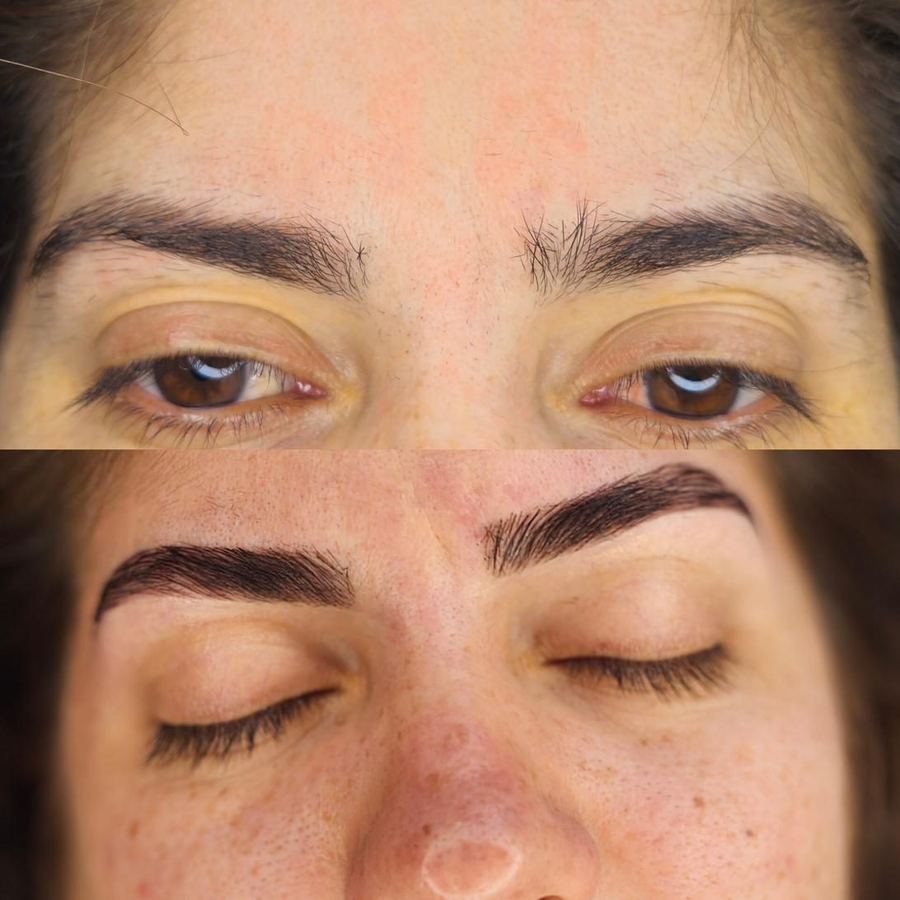 Brows before and after shaping