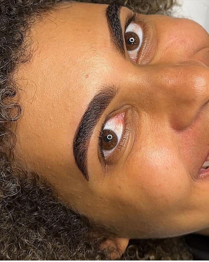 Defined brows finished on location