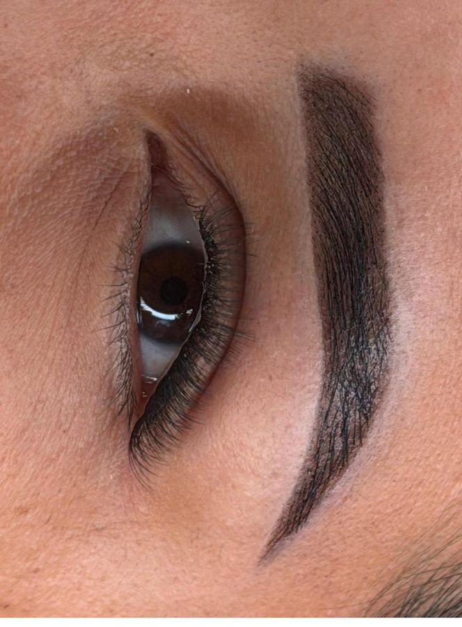 Healed powder brow with lashes